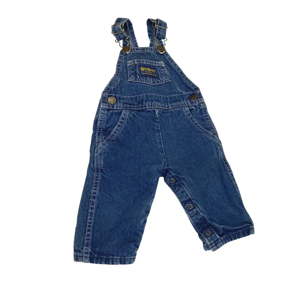 OshKosh Bundle Baby 6-9M Denim Overall Shorts  Vtg Baby 3-6 Month Overalls Pants